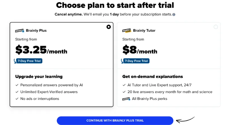 Brainly AI Review: Brainly AI Pricing Plans